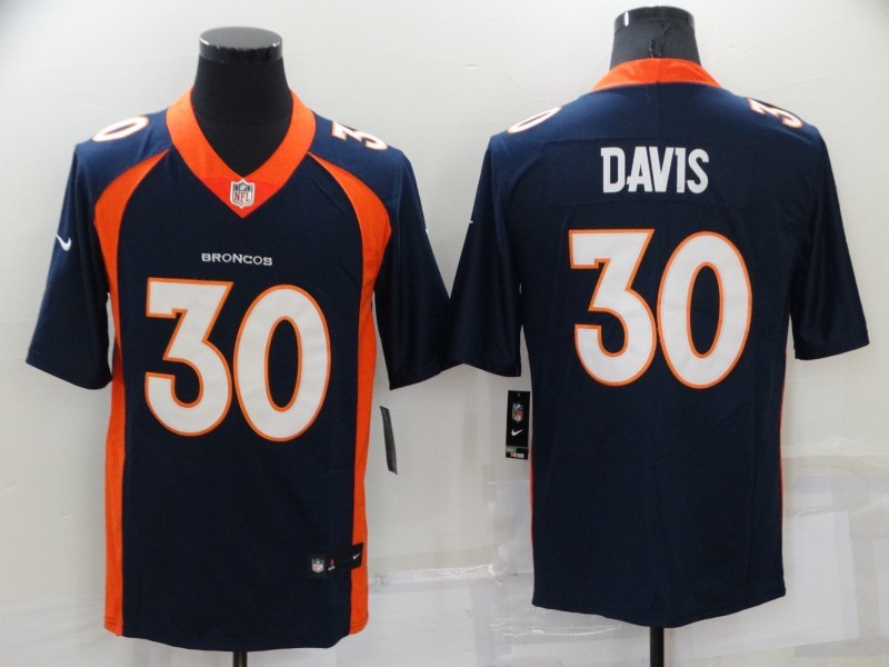 Men's Denver Broncos Terrell Davis #30 Navy Retired Jersey